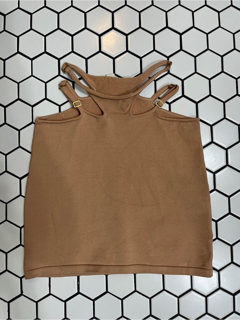 DION LEE NUDE MINI SKIRT